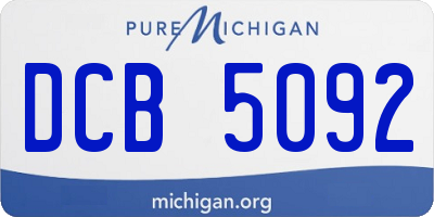 MI license plate DCB5092