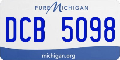 MI license plate DCB5098