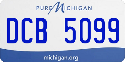 MI license plate DCB5099