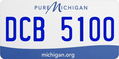 MI license plate DCB5100