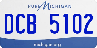 MI license plate DCB5102