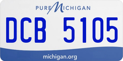 MI license plate DCB5105