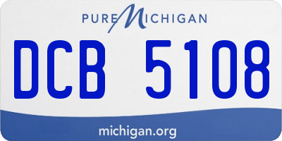 MI license plate DCB5108