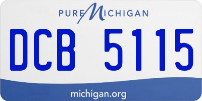 MI license plate DCB5115