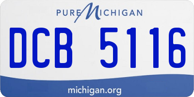 MI license plate DCB5116