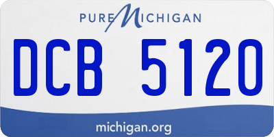 MI license plate DCB5120