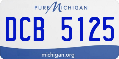 MI license plate DCB5125