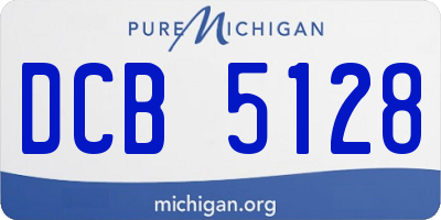 MI license plate DCB5128