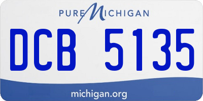 MI license plate DCB5135