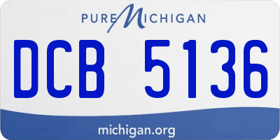 MI license plate DCB5136