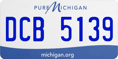 MI license plate DCB5139