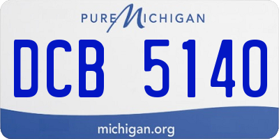 MI license plate DCB5140
