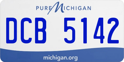 MI license plate DCB5142