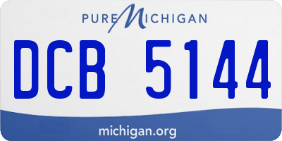 MI license plate DCB5144