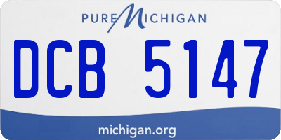 MI license plate DCB5147