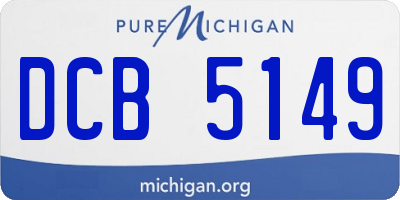 MI license plate DCB5149