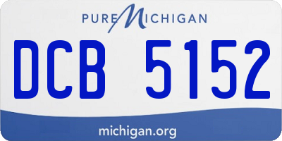 MI license plate DCB5152