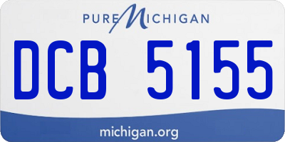 MI license plate DCB5155