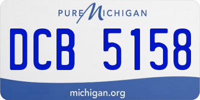 MI license plate DCB5158
