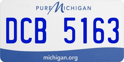 MI license plate DCB5163