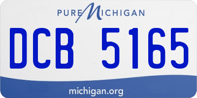 MI license plate DCB5165