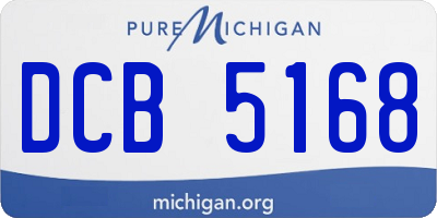 MI license plate DCB5168