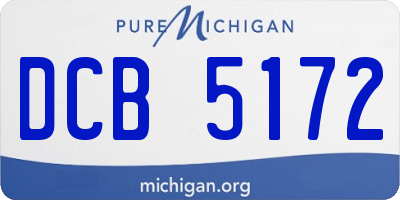 MI license plate DCB5172