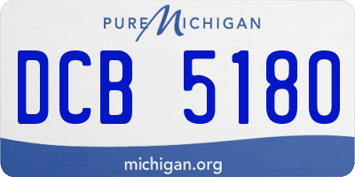 MI license plate DCB5180
