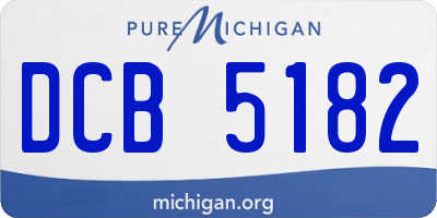 MI license plate DCB5182