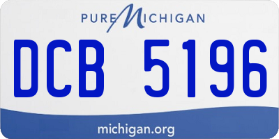 MI license plate DCB5196