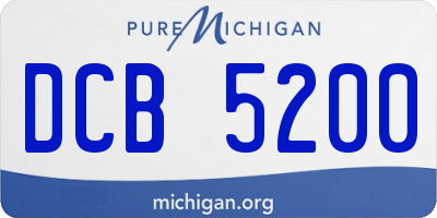 MI license plate DCB5200
