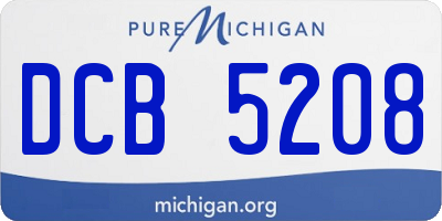 MI license plate DCB5208