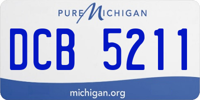 MI license plate DCB5211