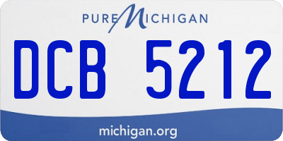 MI license plate DCB5212