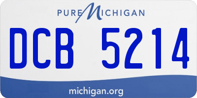 MI license plate DCB5214