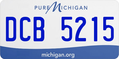 MI license plate DCB5215