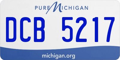 MI license plate DCB5217