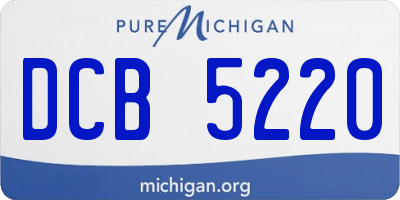 MI license plate DCB5220