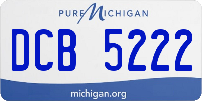 MI license plate DCB5222