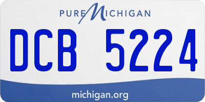 MI license plate DCB5224