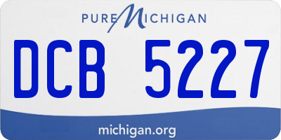 MI license plate DCB5227