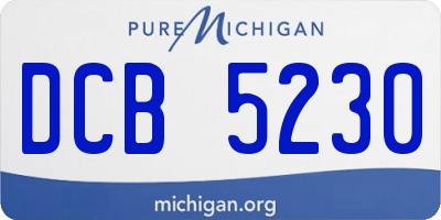 MI license plate DCB5230