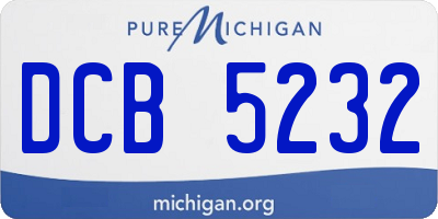 MI license plate DCB5232