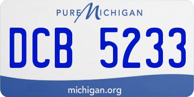 MI license plate DCB5233