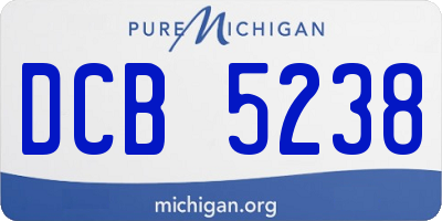 MI license plate DCB5238