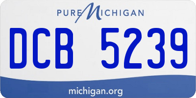 MI license plate DCB5239