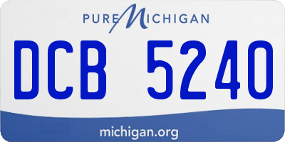 MI license plate DCB5240