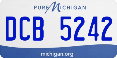 MI license plate DCB5242
