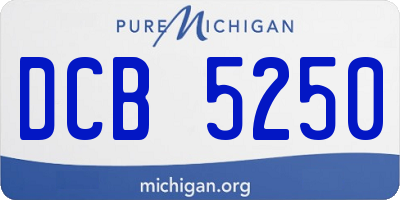 MI license plate DCB5250