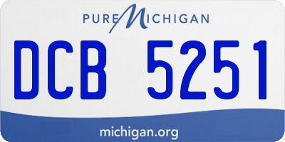 MI license plate DCB5251